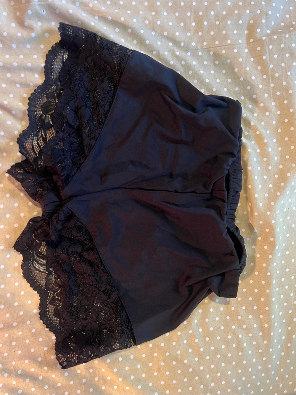 Lace-Trim Women's Shorts - Black